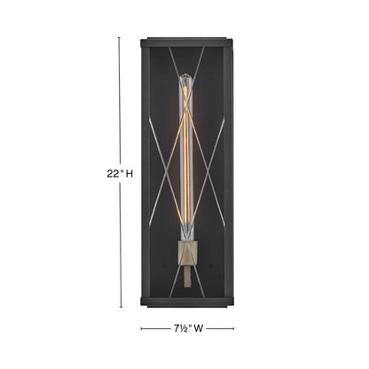 Monte Outdoor Single Wall Light - line drawing.