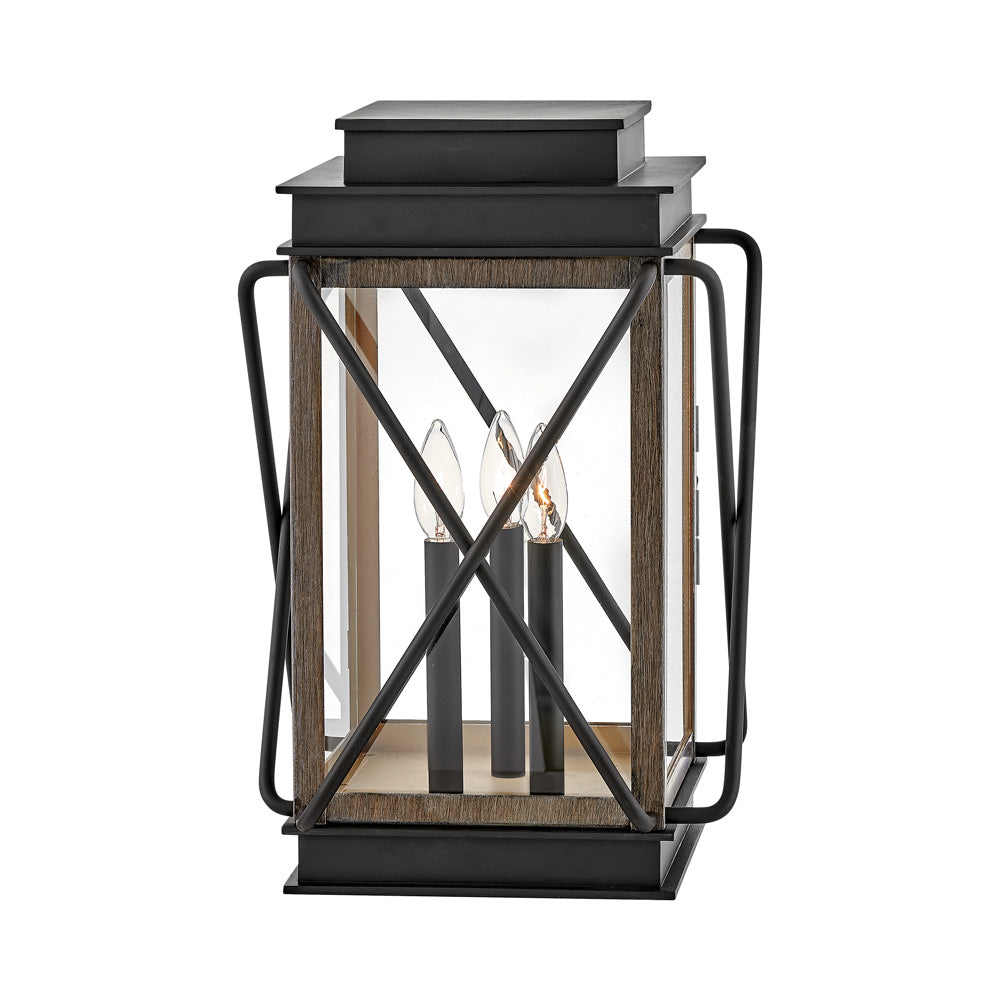 Montecito Outdoor Pier Mount Light in Black/Driftwood Gray.
