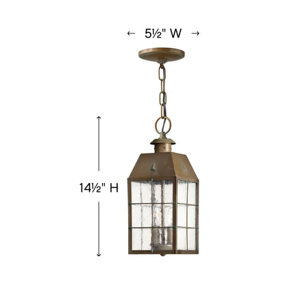 Nantucket Outdoor Pendant Light - line drawing.