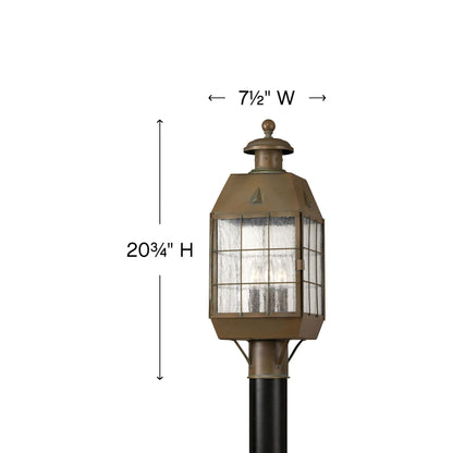 Nantucket Outdoor Post Light - line drawing.