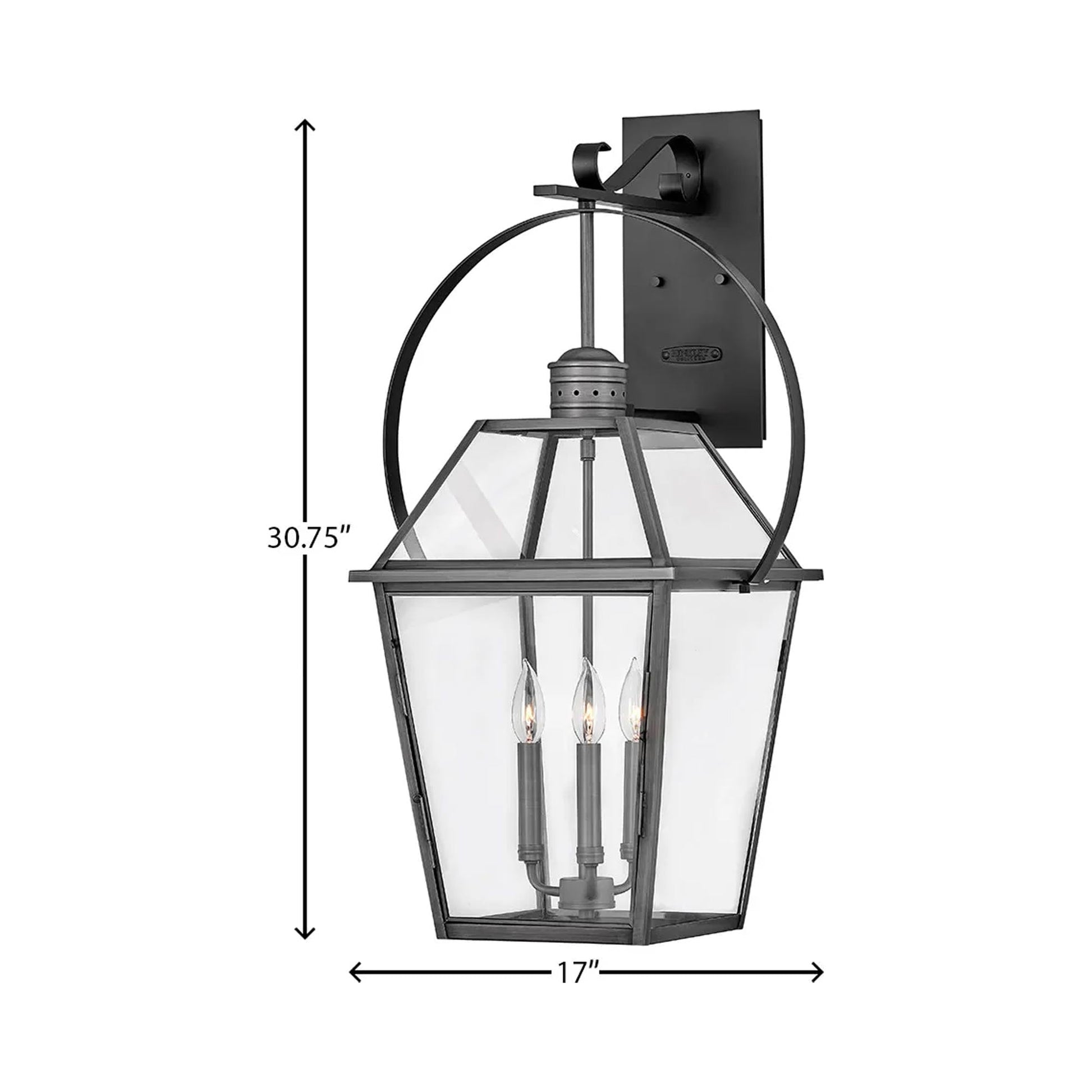 Nouvelle Yoke Outdoor Wall Light - line drawing.