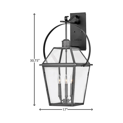Nouvelle Yoke Outdoor Wall Light - line drawing.