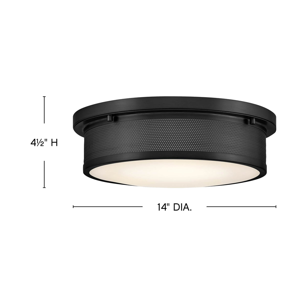 Pierce Flush Mount Ceiling Light - line drawing.
