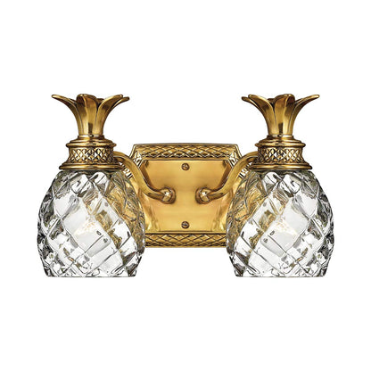 Plantation Bath Vanity Light in Burnished Brass (2-Light).