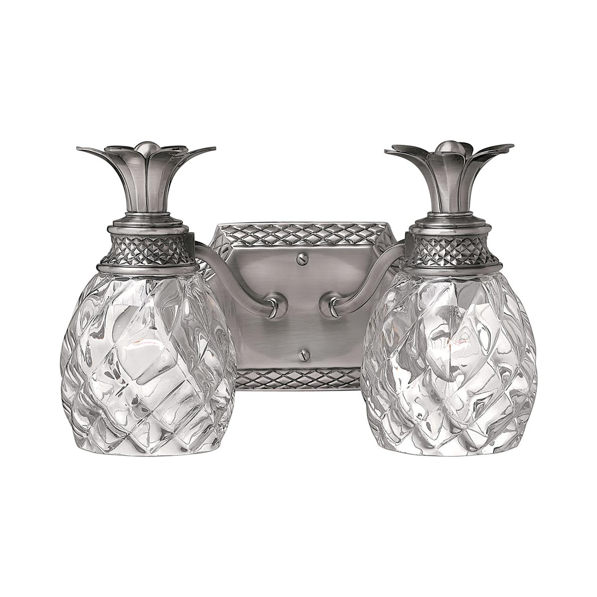 Plantation Bath Vanity Light in Polished Antique Nickel (2-Light).