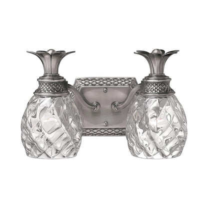 Plantation Bath Vanity Light in Polished Antique Nickel (2-Light).