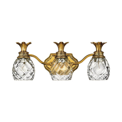Plantation Bath Vanity Light in Burnished Brass (3-Light).