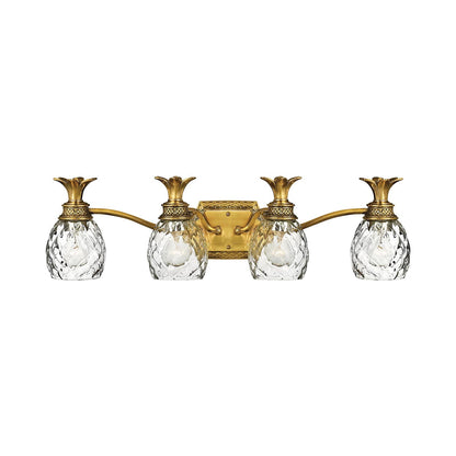 Plantation Bath Vanity Light in Burnished Brass (4-Light).