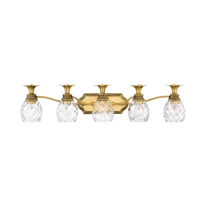 Plantation Bath Vanity Light in Burnished Brass (5-Light).