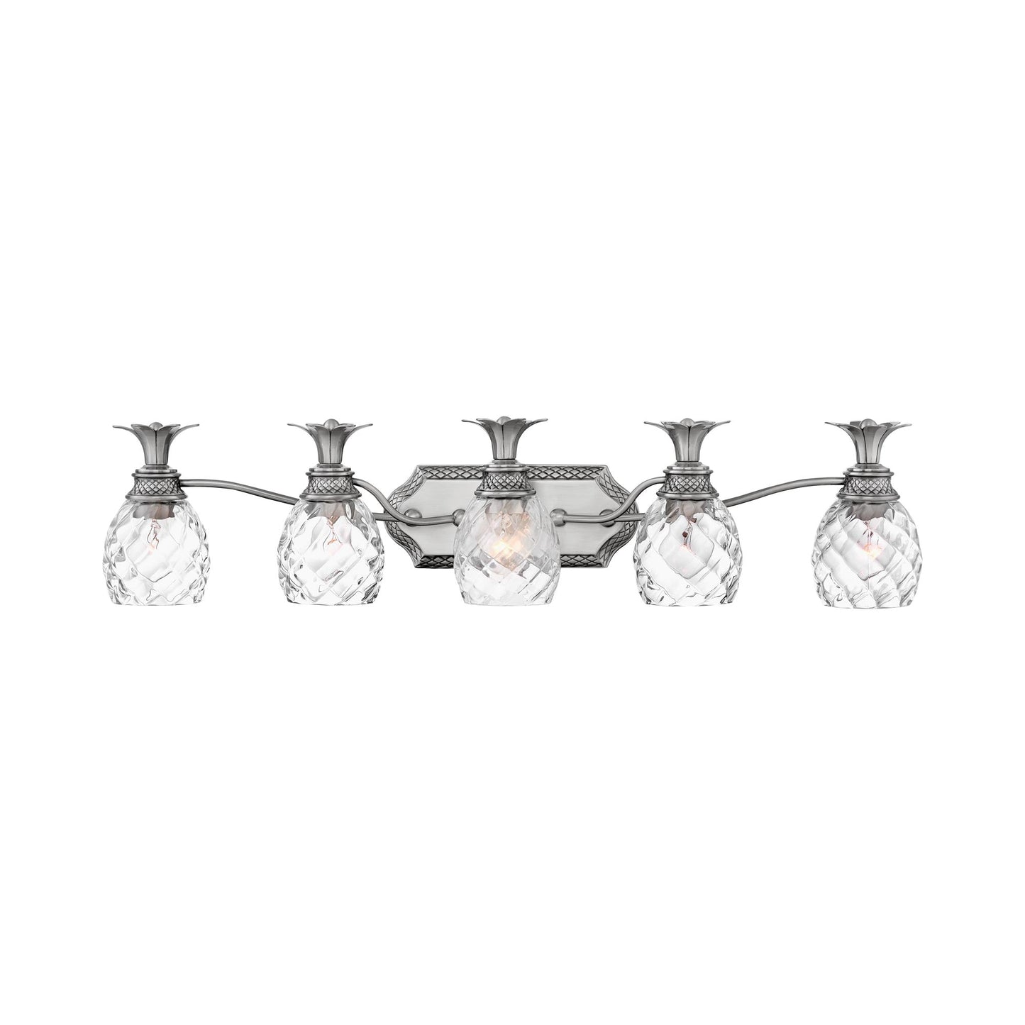 Plantation Bath Vanity Light in Polished Antique Nickel (5-Light).