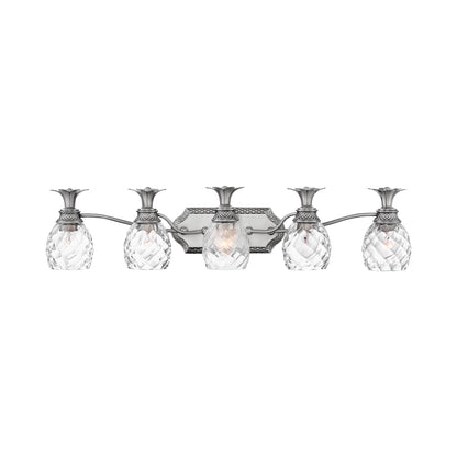 Plantation Bath Vanity Light in Polished Antique Nickel (5-Light).
