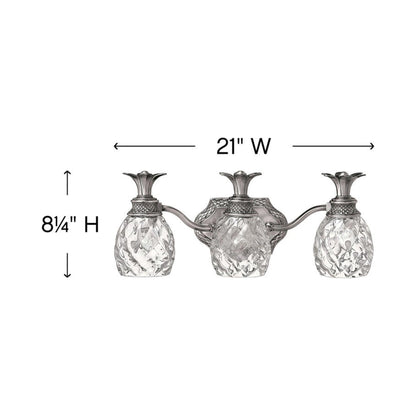 Plantation Bath Vanity Light - line drawing.