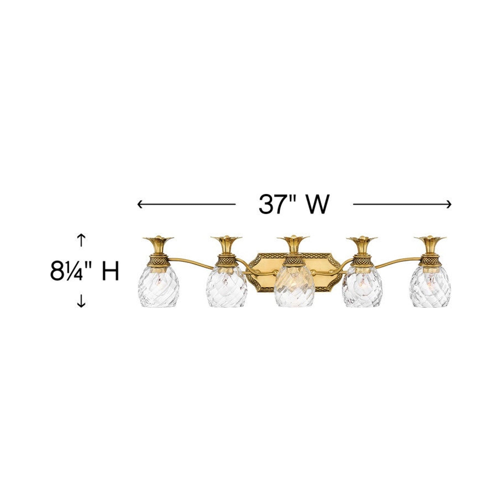 Plantation Bath Vanity Light - line drawing.