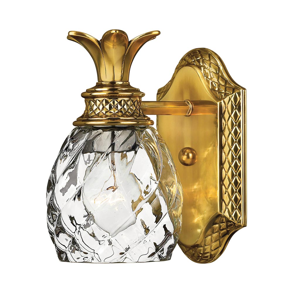 Plantation Bath Wall Light in Burnished Brass.