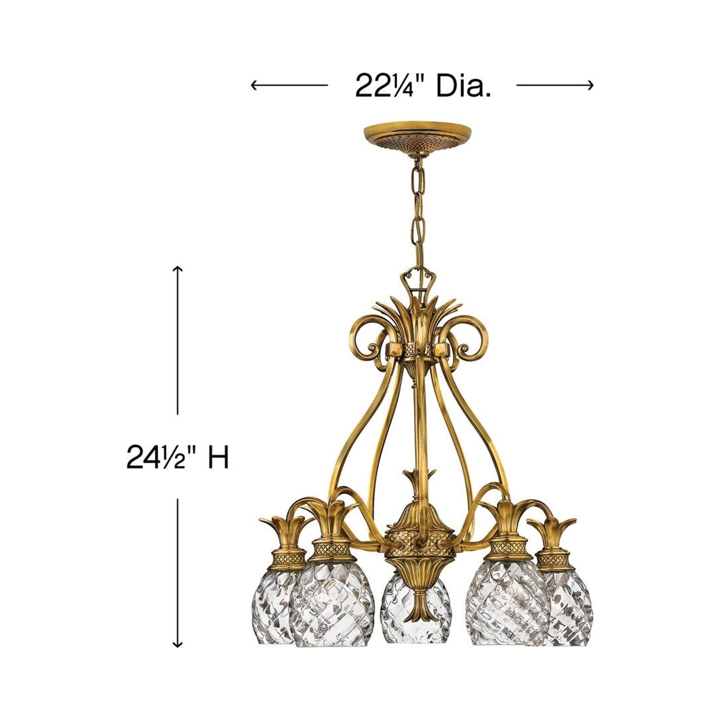 Plantation Chandelier - line drawing.