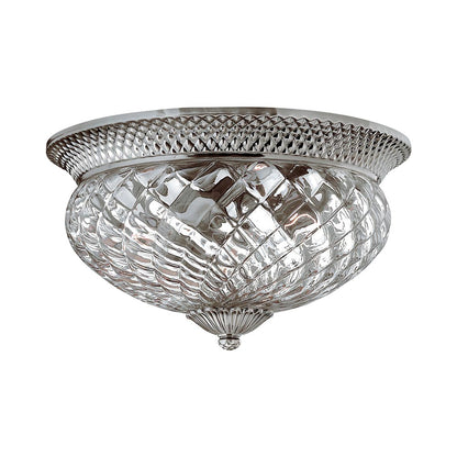 Plantation Flush Mount Ceiling Light in Polished Antique Nickel (16-Inch).