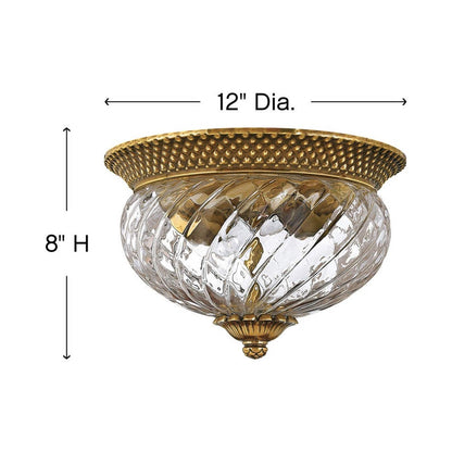 Plantation Flush Mount Ceiling Light - line drawing.
