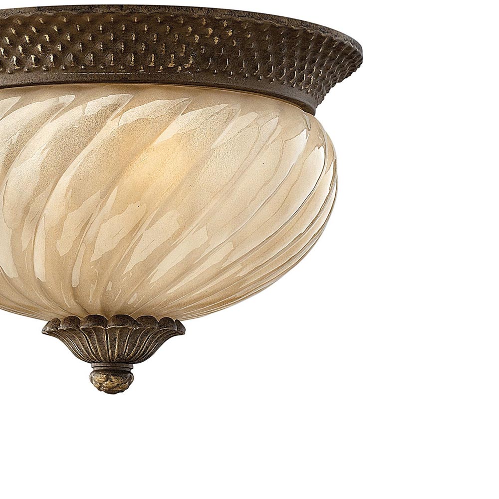 Plantation Outdoor Flush Mount Ceiling Light in Detail.