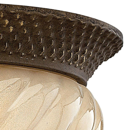Plantation Outdoor Flush Mount Ceiling Light in Detail.