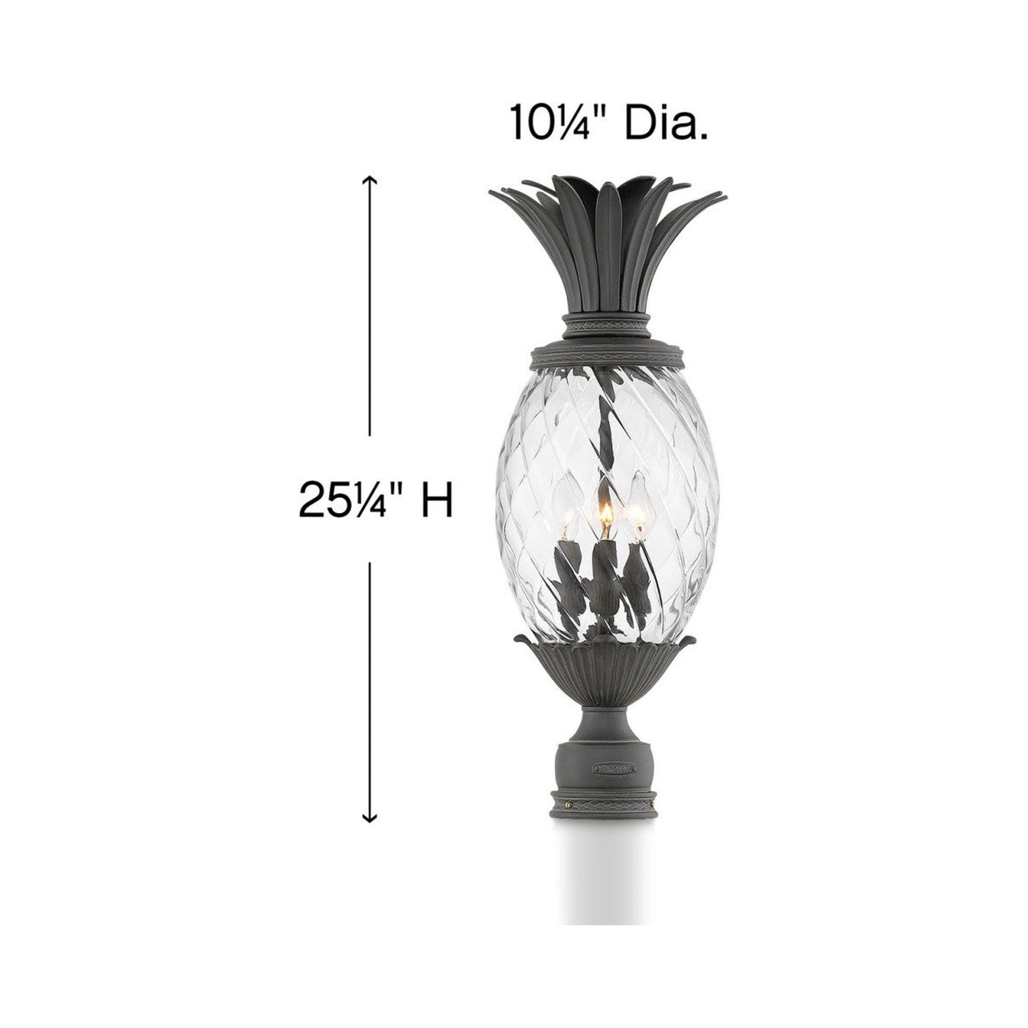 Plantation Outdoor Post Light - line drawing.