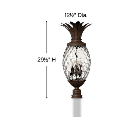 Plantation Outdoor Post Light - line drawing.