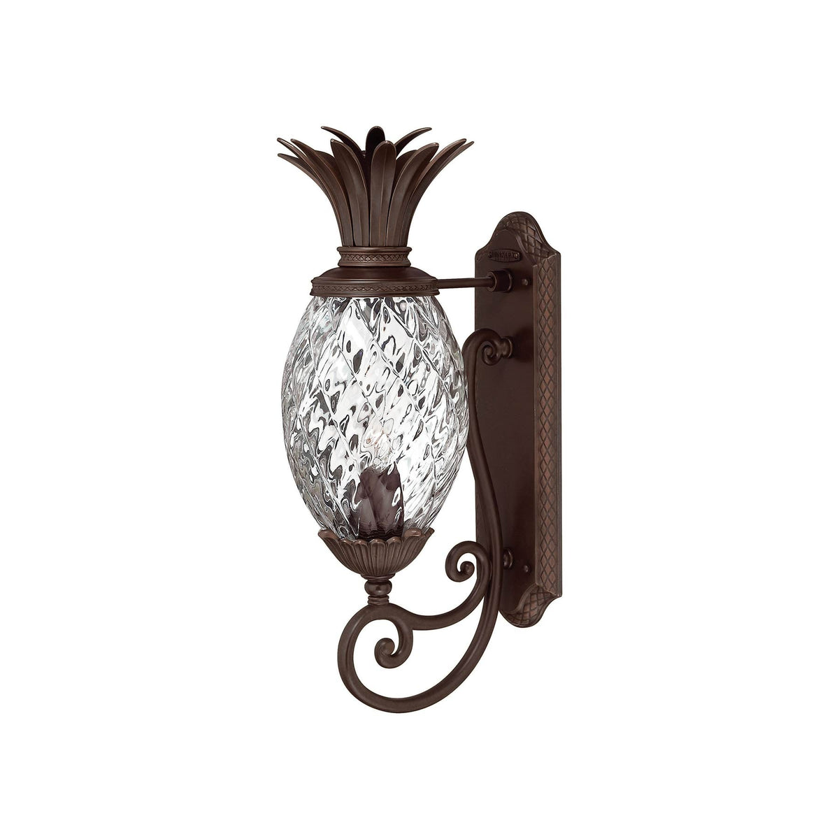 Plantation Outdoor Wall Light in Copper Bronze (21.25-Inch).