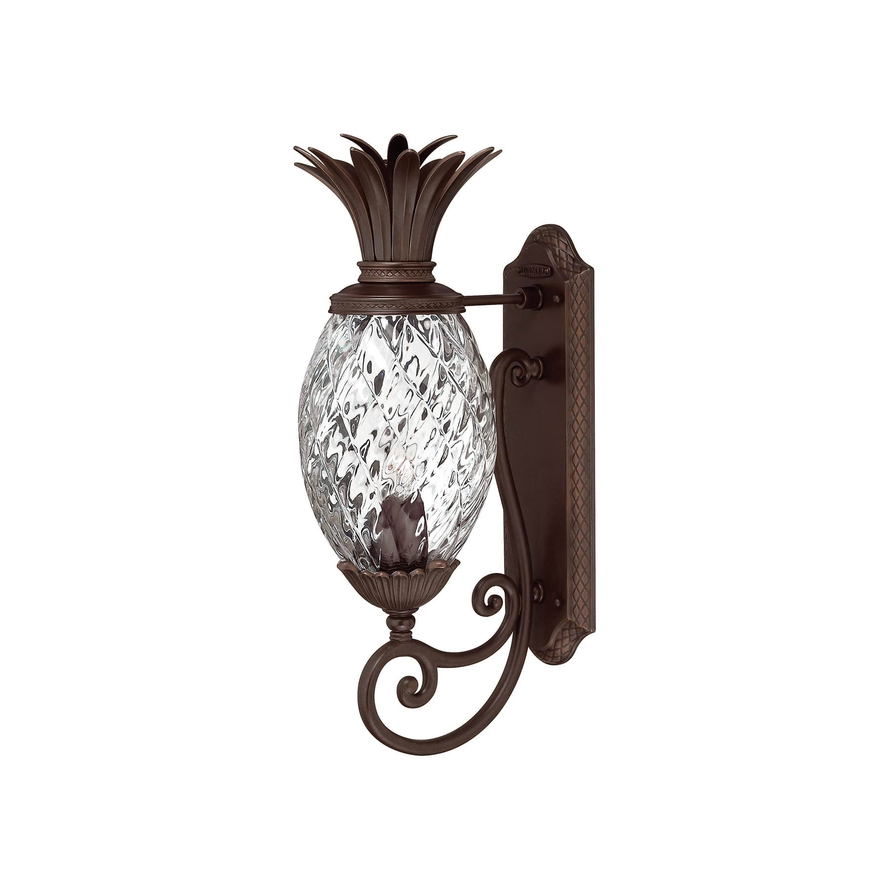 Plantation Outdoor Wall Light in Copper Bronze (21.25-Inch).