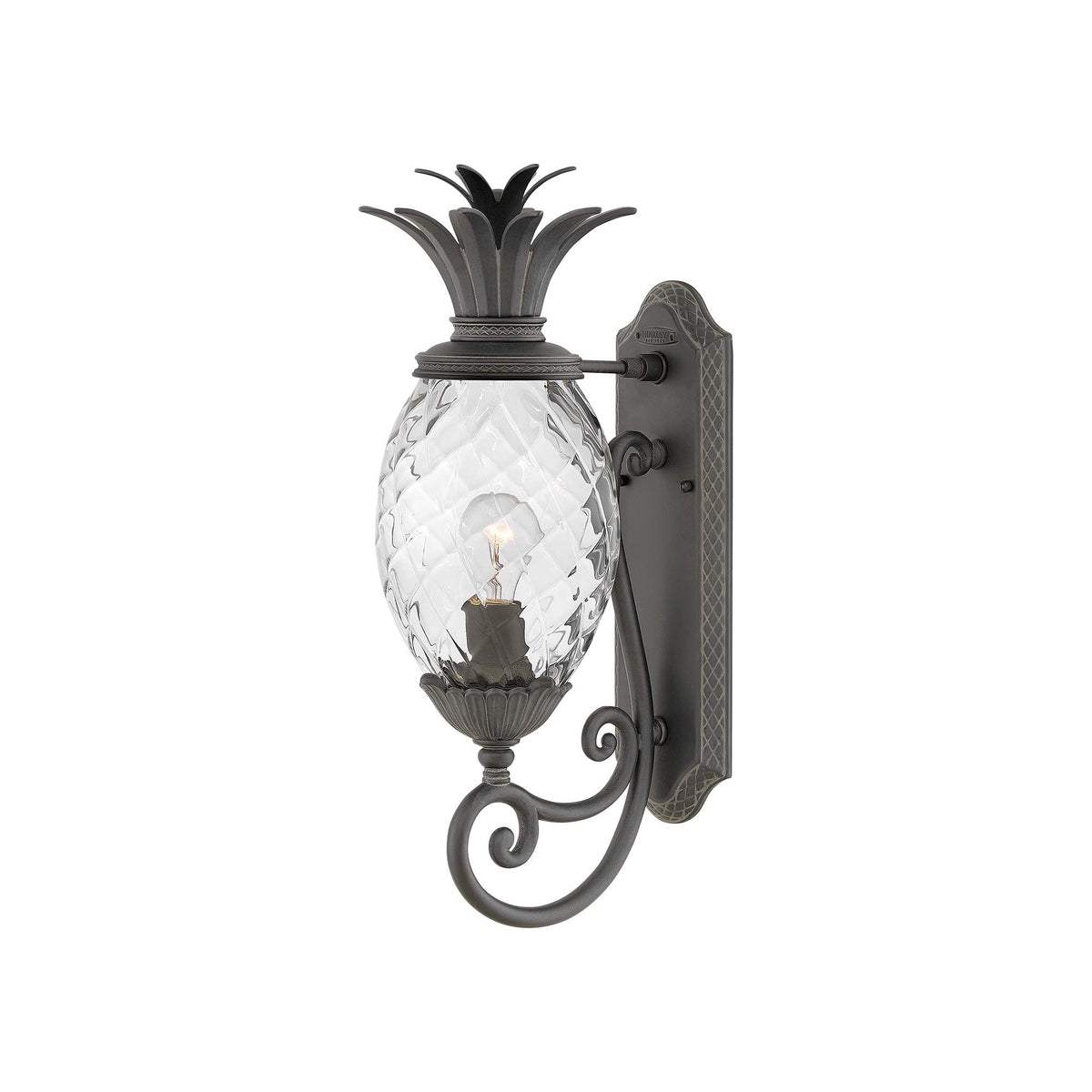 Plantation Outdoor Wall Light in Museum Black (21.25-Inch).
