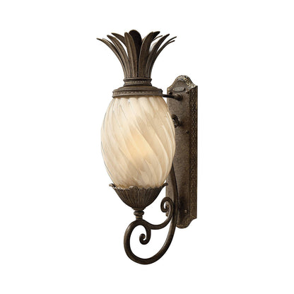 Plantation Outdoor Wall Light in Pearl Bronze (28-Inch).