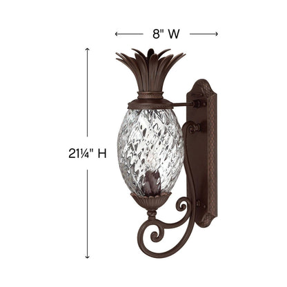 Plantation Outdoor Wall Light - line drawing.