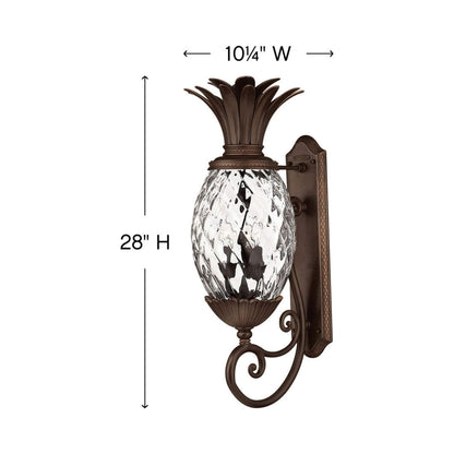 Plantation Outdoor Wall Light - line drawing.