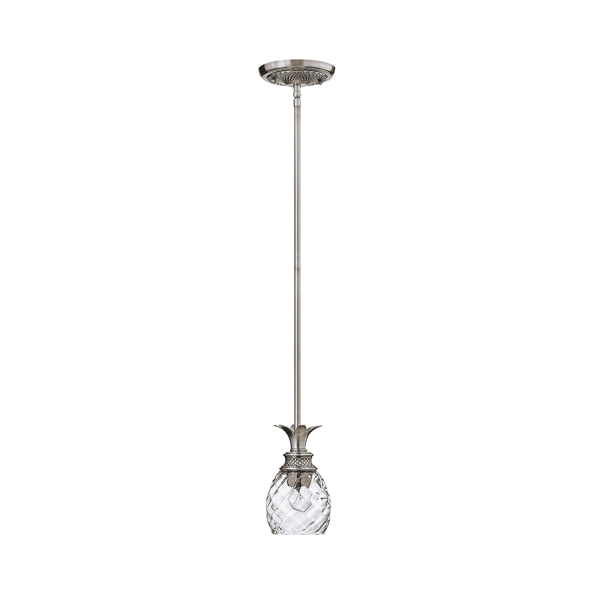 Plantation Pendant Light in Polished Antique Nickel.