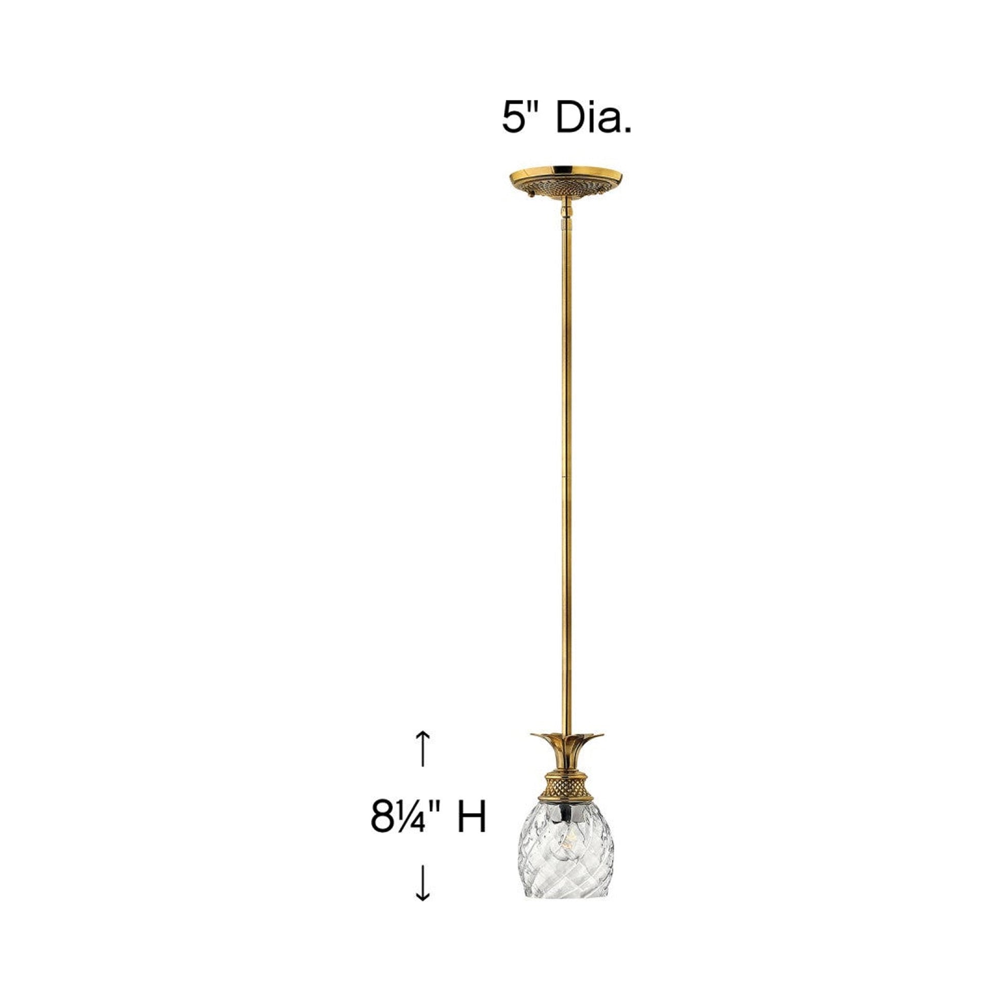 Plantation Pendant Light - line drawing.