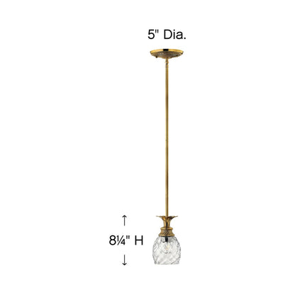 Plantation Pendant Light - line drawing.