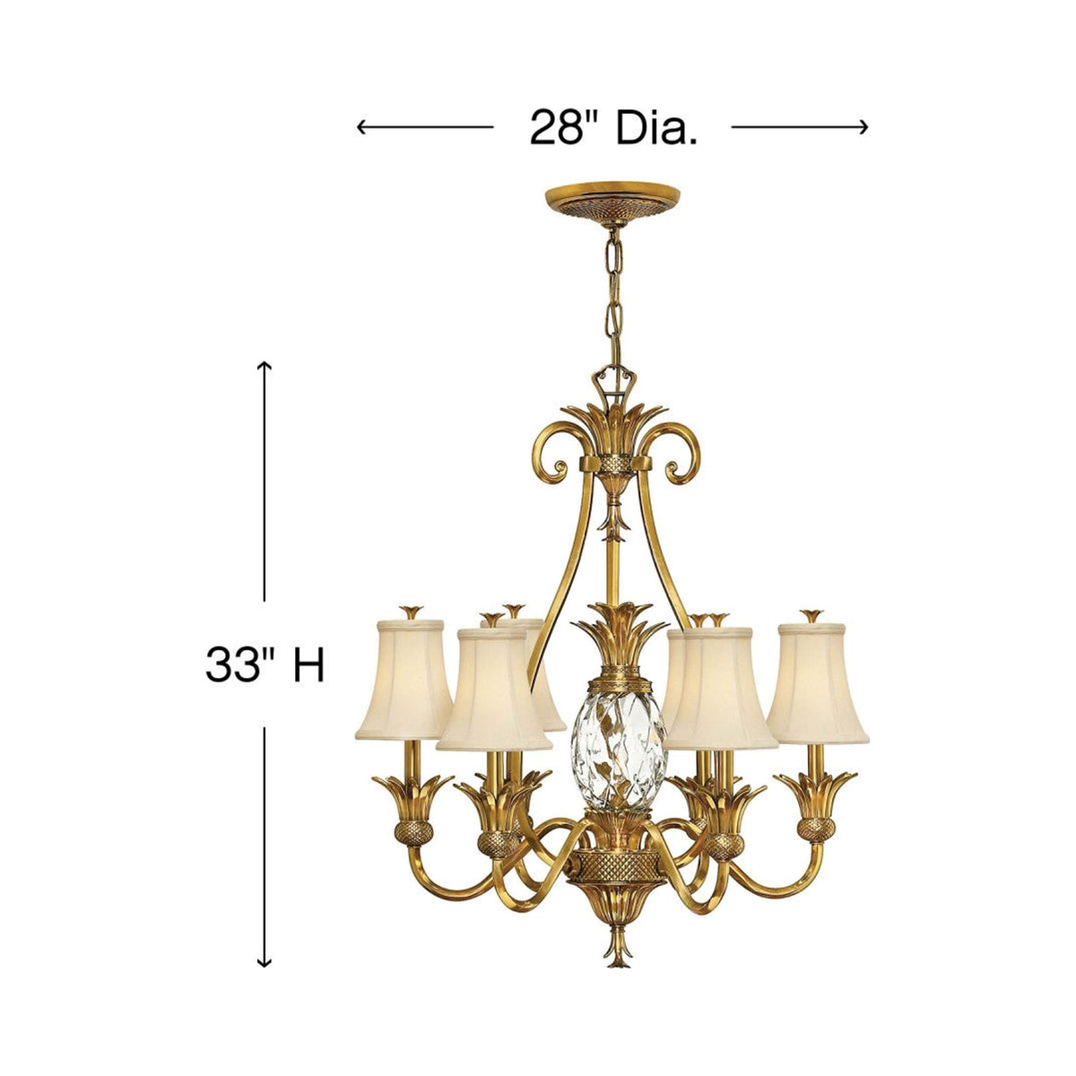 Plantation Tier Chandelier - line drawing.