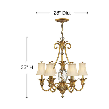 Plantation Tier Chandelier - line drawing.