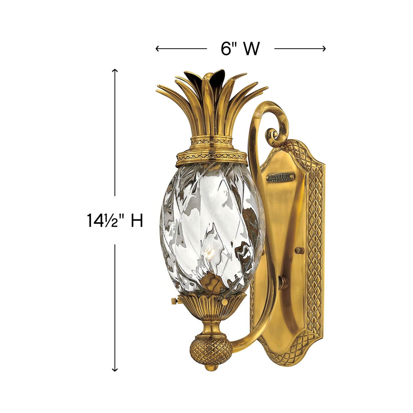 Plantation Wall Light - line drawing.