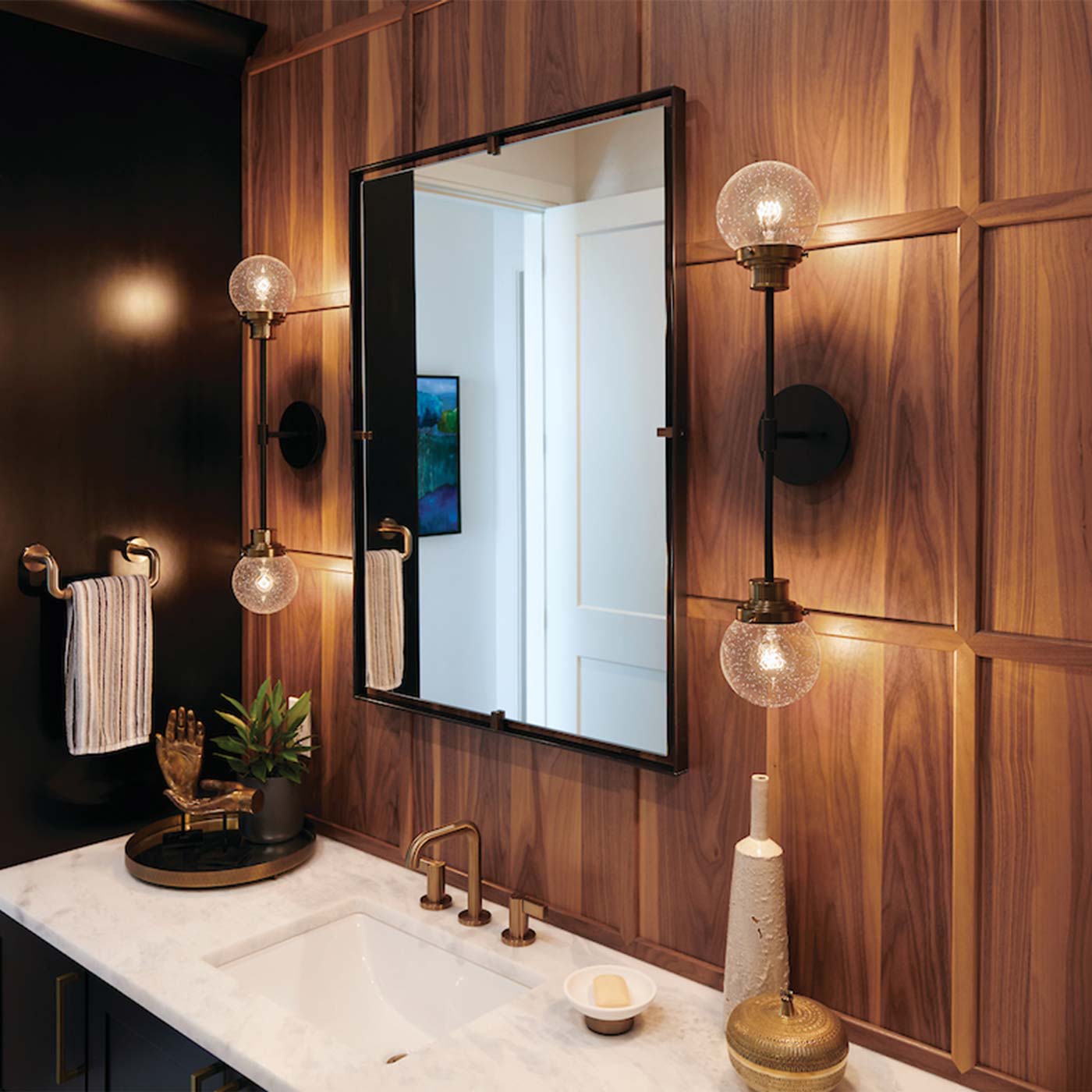 Poppy Wall Light in bathroom.