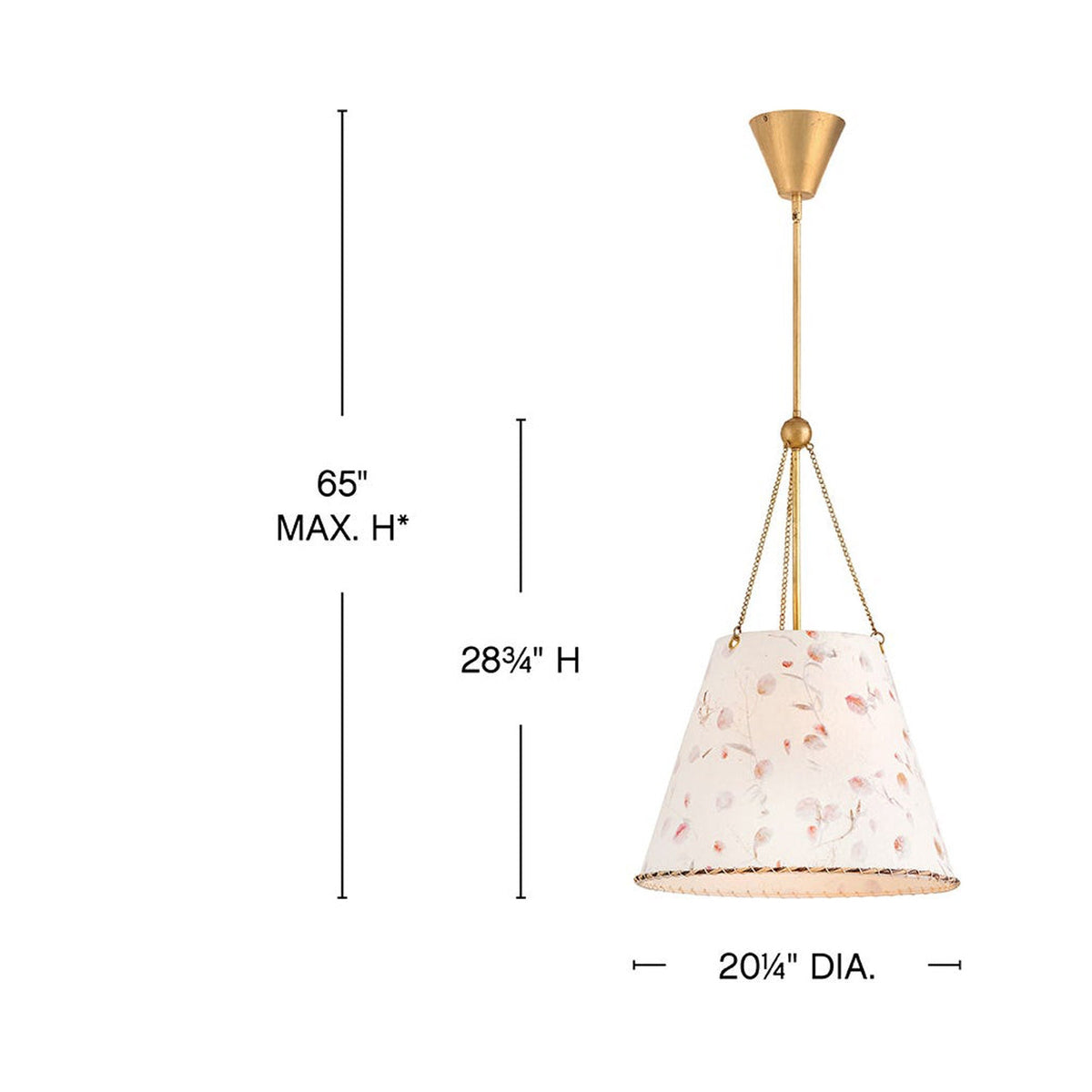 Primrose Pendant Light - line drawing.
