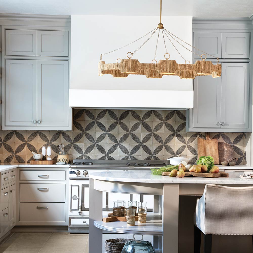 Raffi LED Linear Pendant Light in kitchen.