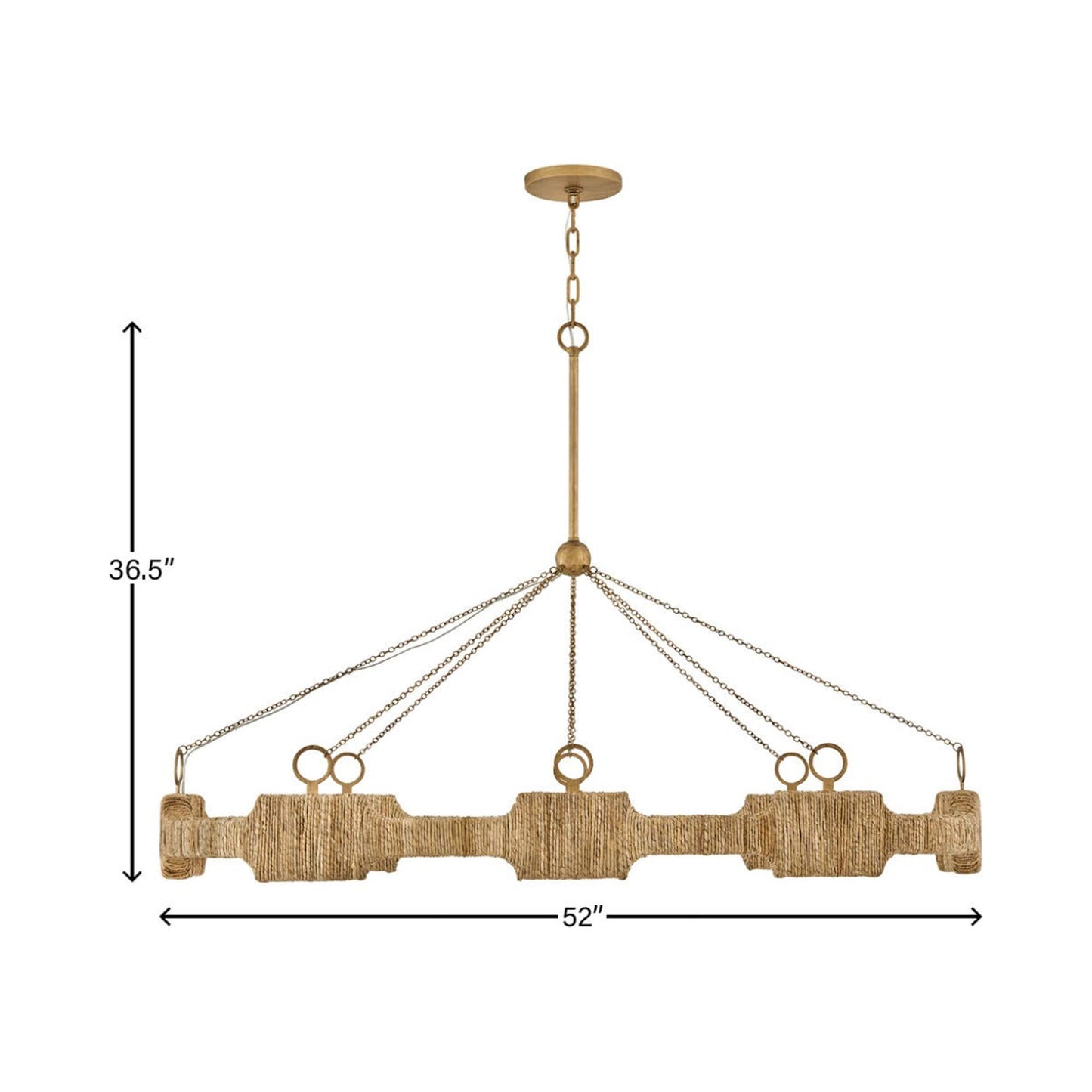 Raffi LED Linear Pendant Light - line drawing.