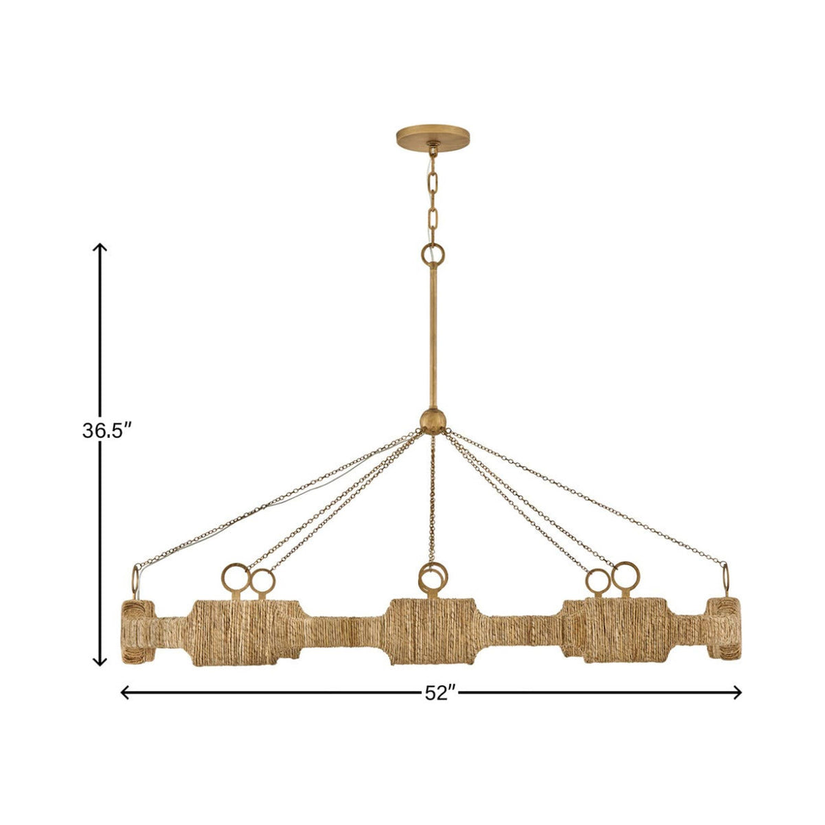 Raffi LED Linear Pendant Light - line drawing.