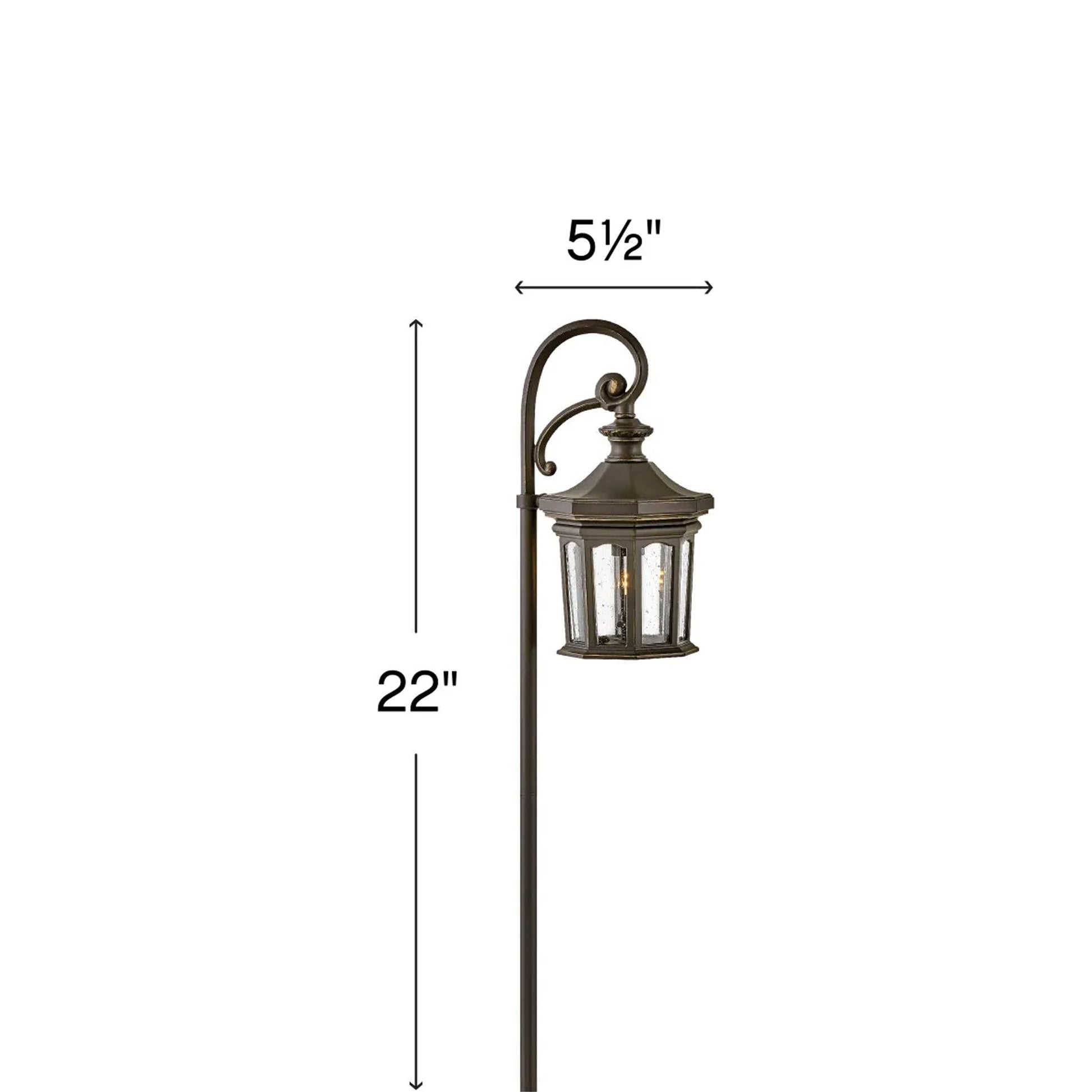 Raley Outdoor Path Light - line drawing.