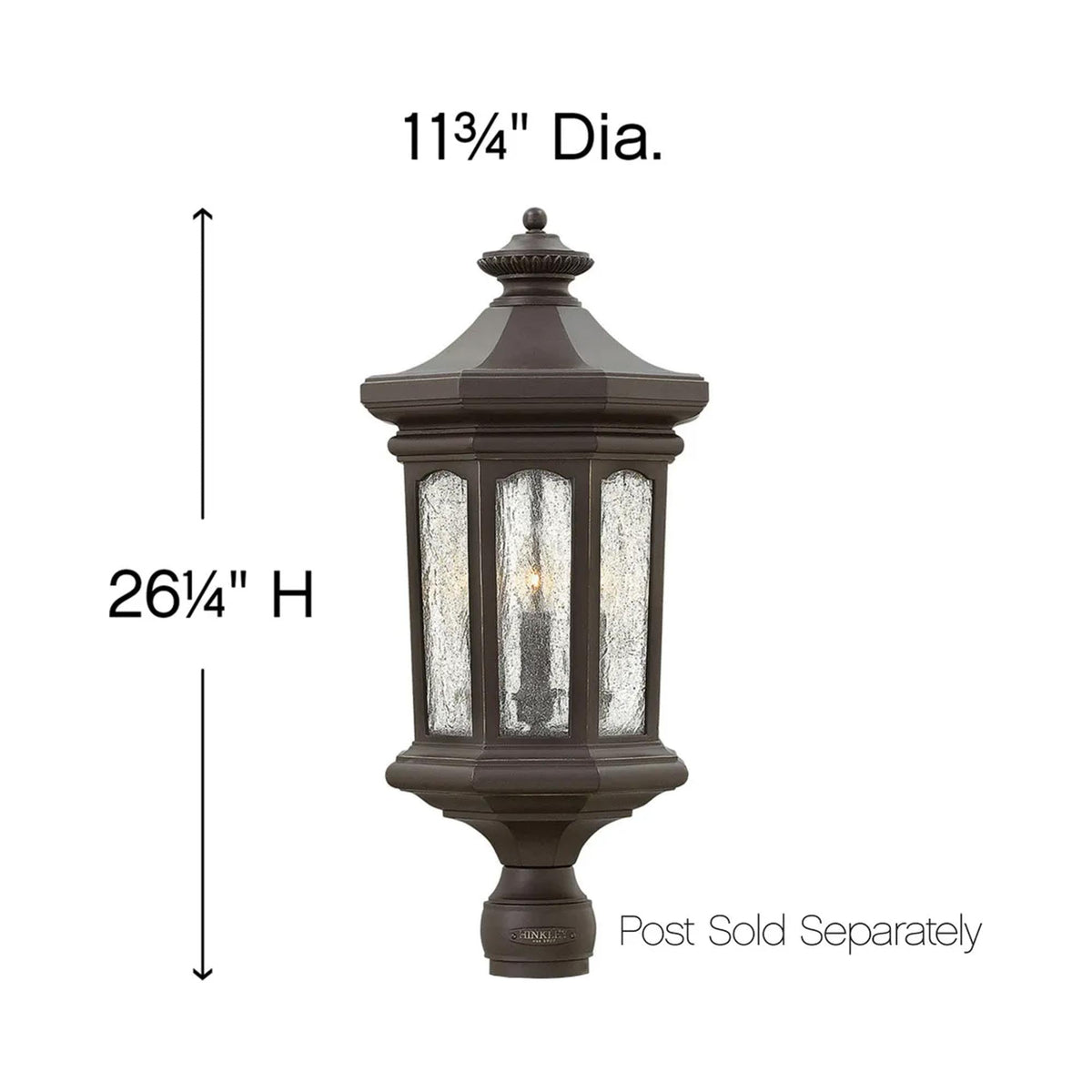 Raley Outdoor Post Light - line drawing.