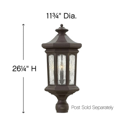 Raley Outdoor Post Light - line drawing.