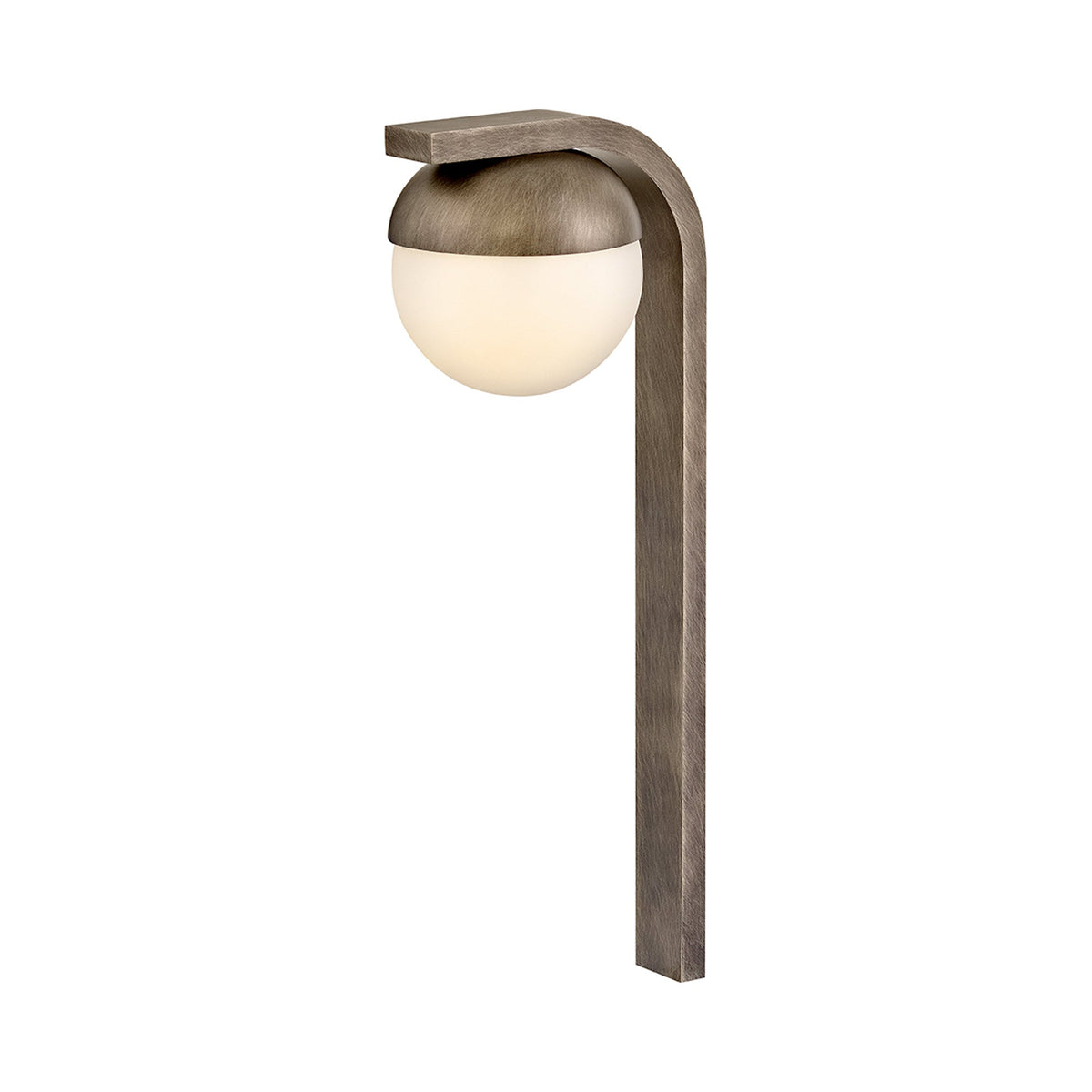 Realm Outdoor Path Light in Burnished Bronze.