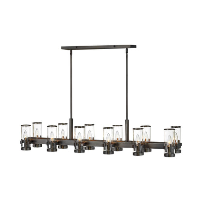 Reeve Linear Pendant Light in Black Oxide.