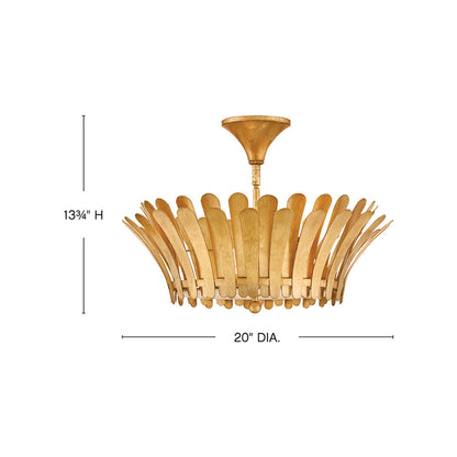Reina Semi Flush Mount Ceiling Light - line drawing.