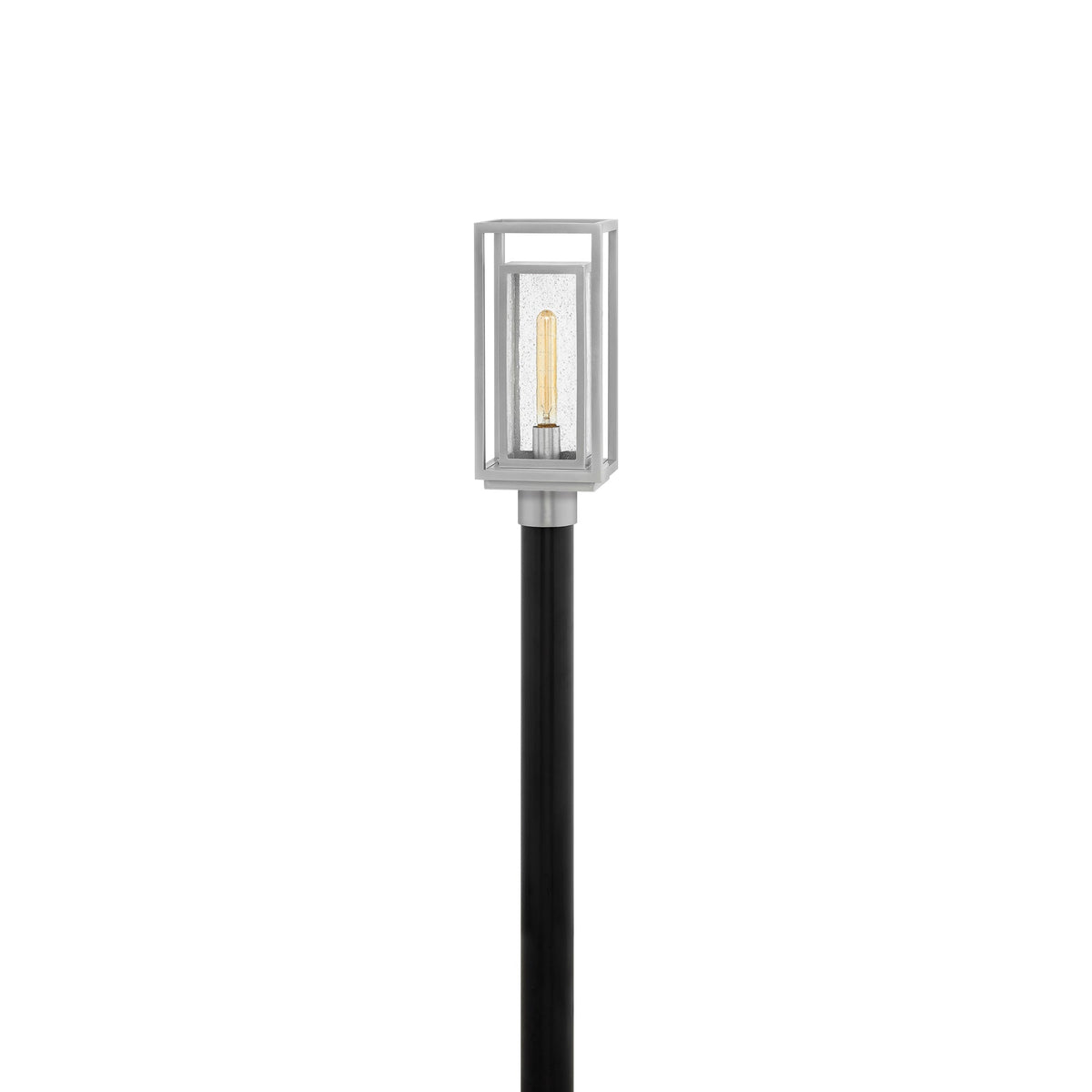 Republic Outdoor Post Light in Satin Nickel .