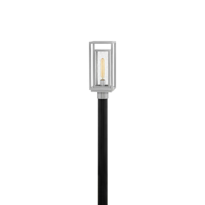 Republic Outdoor Post Light in Satin Nickel .